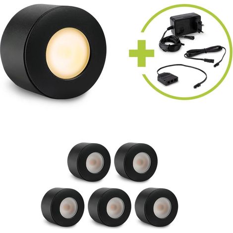 Aufbau/Einbaustrahler Mini Bergamo 3W 2700K IP44 - Farbe: schwarz matt - Anzahl: 6x (1/5)