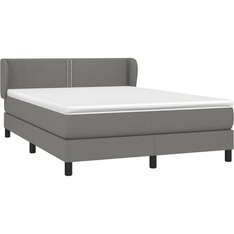 Boxspringbett mit Matratze Dunkelgrau 140x190 cm Stoff vidaXL (1/5)