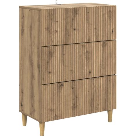 Cajonera Roble Artesanal 66 x 34,5 x 90 cm Madera de Ingeniería vidaXL