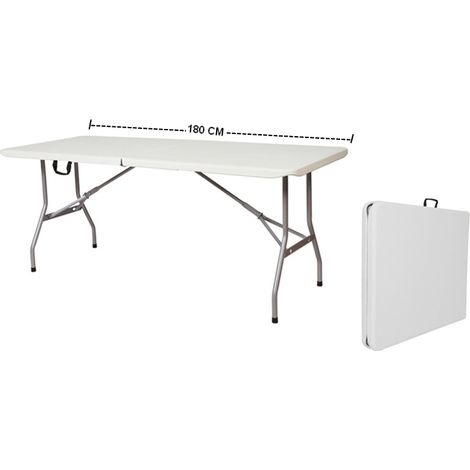 Tavolo/Tavola Pieghevole a Valigetta Piano in Plastica HDPE Perfetto per Picnic Giardino Campeggio Feste Fiera Sagre Terrazza Bar Pub 180cm X 75cm X 74cm (1/5)