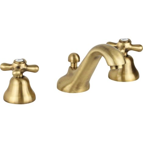Miscelatore lavabo 3 fori colore bronzo con piletta 1"1/4 Gattoni Calypso 1109550V0 Bronzo