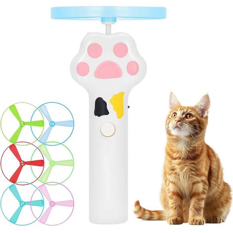 LED-Flieger-Katzenspielzeug, automatischer Katzenspielzeugwerfer, interaktives Apportierspielzeug für drinnen