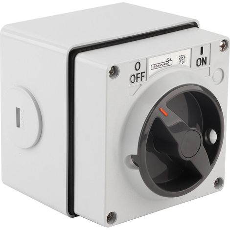 Interrupteur extérieur étanche, isolation, anti-poussière, boutons marche/arrêt rotatifs, indicateurs, 250 V, 4P20A (1/5)