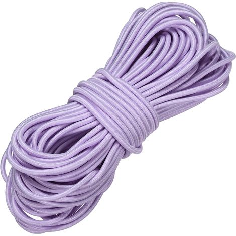 Corde élastique de 0,3 cm x 124,7 m en polyester très résistant pour kayak, bâche, bateau, tente, camping, loisirs créatifs, rose clair-violet (1/5)