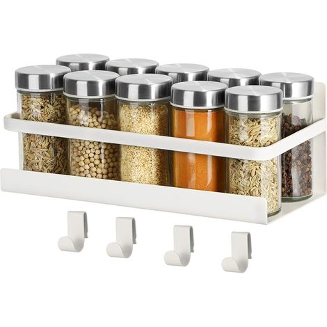 Magnetischer Gewürzorganizer für den Kühlschrank, Hunter, 4 Haken, Weiß