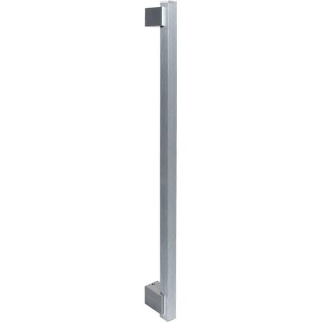 Maniglione Moderno Quadrato Satinato per Porta Blindata Portoncino 50cm Portone (1/4)
