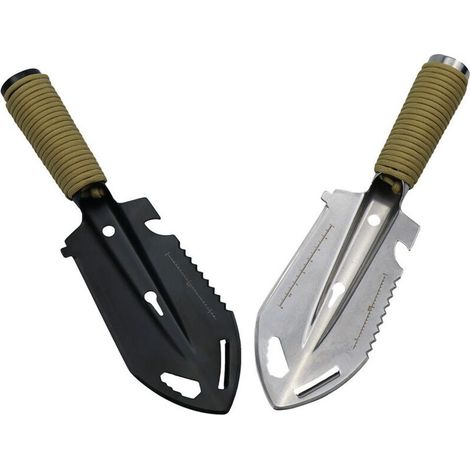 Pelle de tranchée multifonctionnelle en acier inoxydable pour l'extérieur, outil de camping et de survie en plein air, petite pelle à main montée sur véhicule, pelle de jardin, pelle de tranchée argen (1/5)
