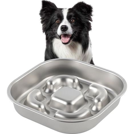 Gamelle anti-goutte Longziming pour chiens - Insert pour gamelle à alimentation lente - Anti-étouffement - Grande gamelle en silicone - Anti-projection - Favorise la digestion - Gamelle pour chiens et (1/5)