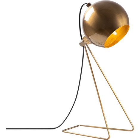 Tischlampe Polia, Lampenschirm, Fassung E14 max 40 W, Direktanschluss Schalter, Gold