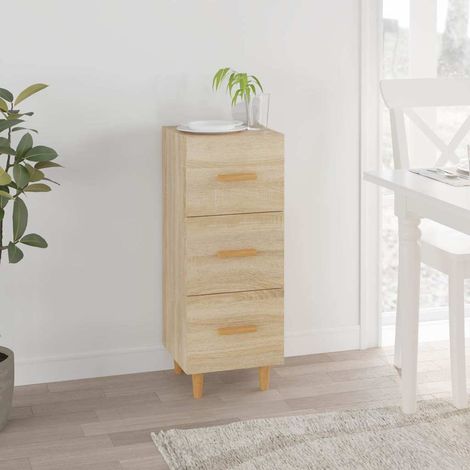 Aparador madera contrachapada color roble Sonoma 34,5x34x90 cm (1/4)