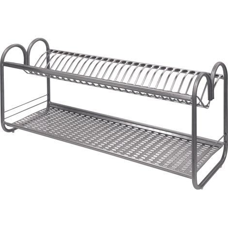 SCOLAPIATTI IN ACCIAO INOX CON SUPPORTI LATERALI CM 70