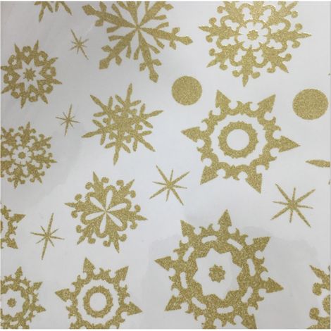 Abnehmbarer dekorativer Schneeflockenaufkleber für die Dekoration von Zuhause und Büro (Gold) (1/4)