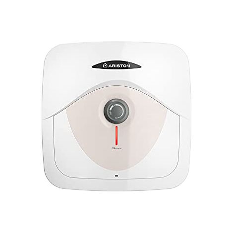 Ariston Dune RS - Scaldabagno Elettrico 15 Litri 36x34x36, Boiler Elettrico con Display LED per Controllo Temperatura, Installazione in Italia Sopralavello Beige 220V, Classe Energetica A (1/4)