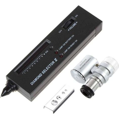 Testeur Diamant Portable Professionnel Avec Loupe Lumineuse 60X Pour Bijouterie-Crezuo (1/4)