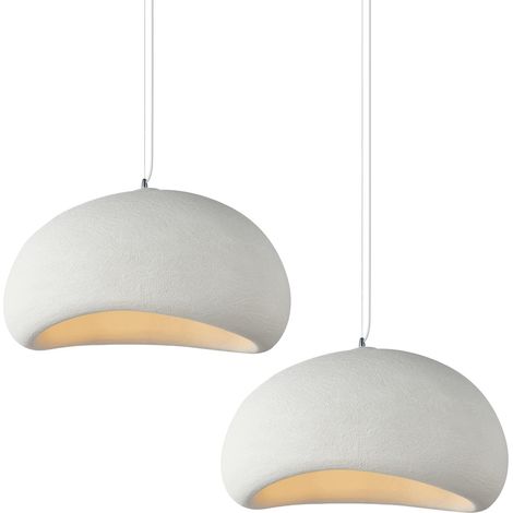 2X 60CM Lámpara De Techo De Interior Personalizada Y Creativa Lámpara Colgante Retro E27, Lampara Techo Moderna Blanco