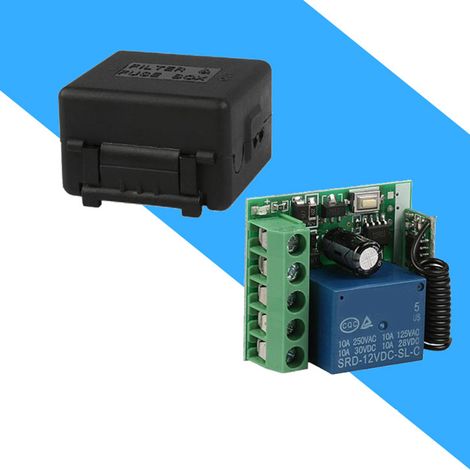 Interrupteur à distance sans fil 433 MHz, relais temporisé autobloquant momentané, 12 V (1/5)