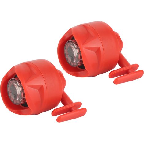 Lot de 2 mini lampes frontales pour chaussures de sport extérieur (randonnée, camping), pile bouton intégrée, rouge (1/5)
