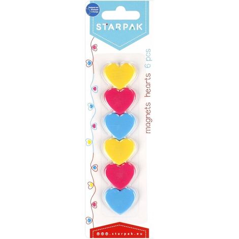 Magneti a forma di cuore, 6 pezzi
