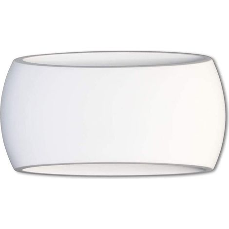 Applique da parete ovale in gesso a doppia emissione luminosa up e down verniciabile lampada con attacco r7S moderno IP20 (1/3)
