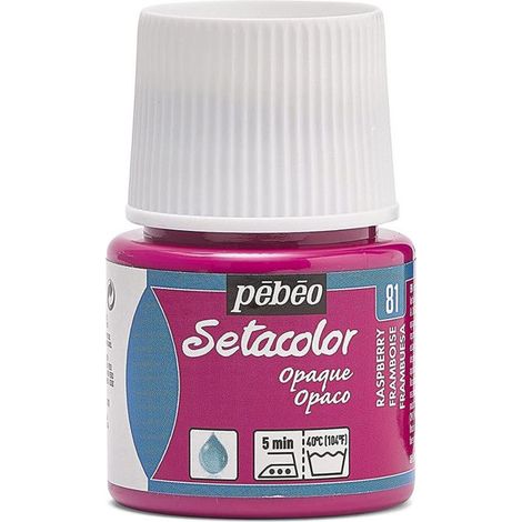 Peinture tissu - PéBéo - Sétacolor opaque - Framboise - 45 ml - Couleur intense (1/3)