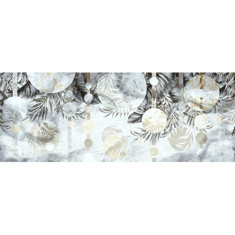 Papier peint panoramique - Feuilles Tropicales - 390 cm x 149 cm (1/2)