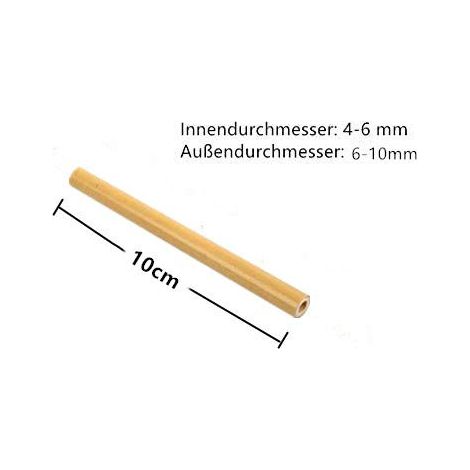 Tube en Bambou Naturel pour Hôtel à Insectes et Abeilles Solitaires - Lot de Cannes de Bambou Creuses pour Nidification et Biodiversité dans le Jardin, 10 cm