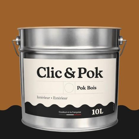 Peinture Bois Extérieur – POK BOIS - 10L - RAL 8001 - Brun terre de Sienne- Résistante aux intempéries - Ne s'écaille pas (1/4)