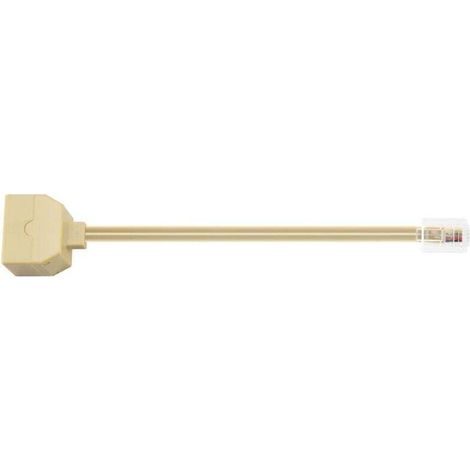 Adaptateur RJ11 6P4C Double Port Jack M/F Séparateur Câble Téléphone Beige (1/4)