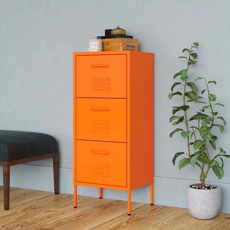 336183 vidaXL Storage Cabinet Orange 42,5x35x101,5 cm Steel (1/5)