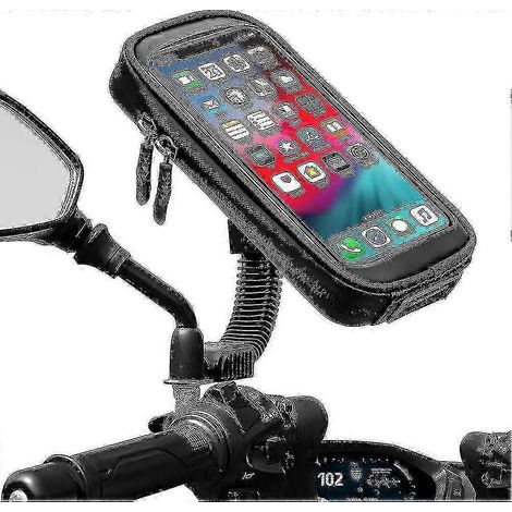 Support de téléphone étanche pour moto, rotation à 360°, compatible avec scooters et smartphones. (1/5)
