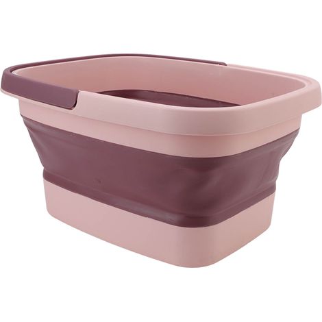 Bassin de Spa pour Pieds Portable en Silicone Pliable, Baignoire de Massage pour Soins à Domicile Rose