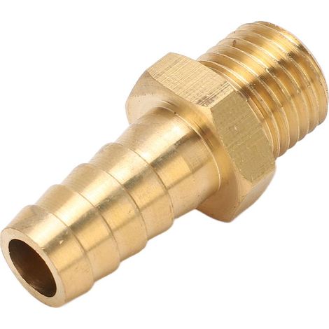 Raccord droit cannelé en laiton pour tuyau d'air, de carburant ou de gaz, 7/16 po M14x1,5 (1/5)