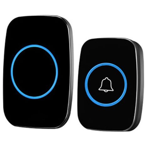 Sonnette de porte sans fil Sonnette de porte sans fil étanche avec 3 niveaux de volume et 38 mélodies pour la maison-- (1/5)