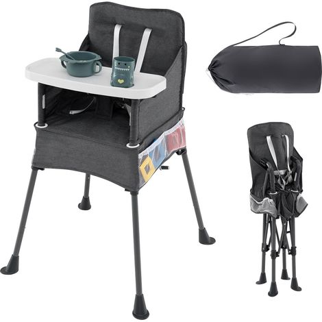 Trona plegable para bebé con bandeja ajustable y bolsa de transporte
