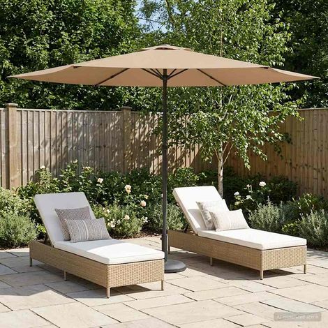 Paraguas de Jardín con Base 300 x 300 cm Poliéster Rectangular