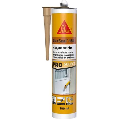 Sika – Mastic de fixation acrylique ton pierre 300ml – Haute adhérence sans primaire – Résistant aux intempéries et aux UV – Application facile