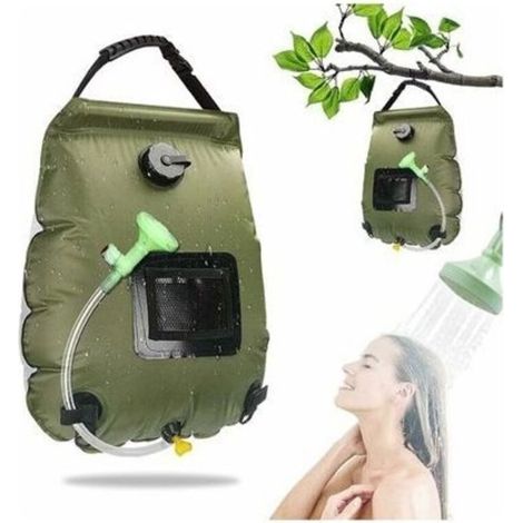 Sac de Douche Solaire Camping 20L Douche Portable Pliable avec Tte Amovible pour Randonne couleurs multiples (1/4)