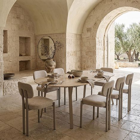Lot de 2 Chaises - HOME DECO FACTORY - Emilia - Rembourrées - Beiges (1/5)