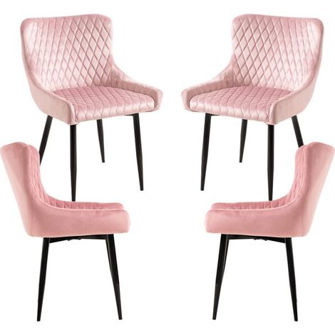 Packs Sillas Comedor - Pack 4 Sillas Sanda Terciopelo - Rosa