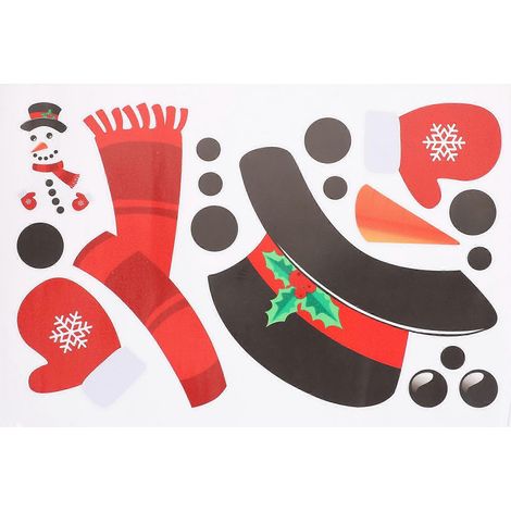 Sticker mural bonhomme de neige de Noël à combinaison libre - Sticker à faire soi-même pour armoire, garage, porte, réfrigérateur, autocollant auto-adhésif-2032cm