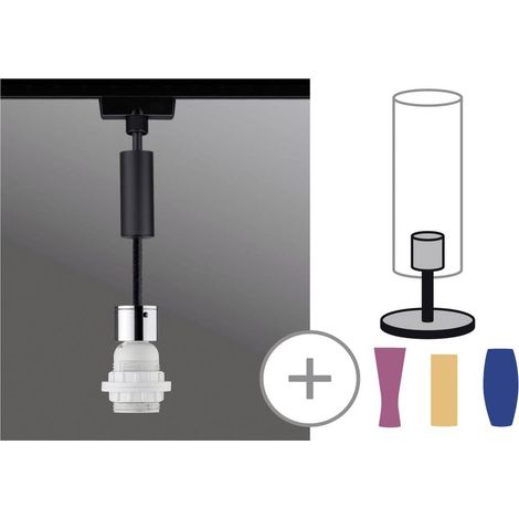 Paulmann Lampada per sistema su binario monofase E27 20 W LED (monocolore) Nero (opaco), Cromo (1/5)