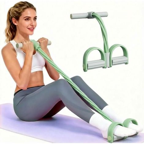KLVGTIFS PU - Bande de résistance pour pédales avec poignée, bande de résistance multifonctionnelle à six tubes, en caoutchouc naturel - Vert (1/5)