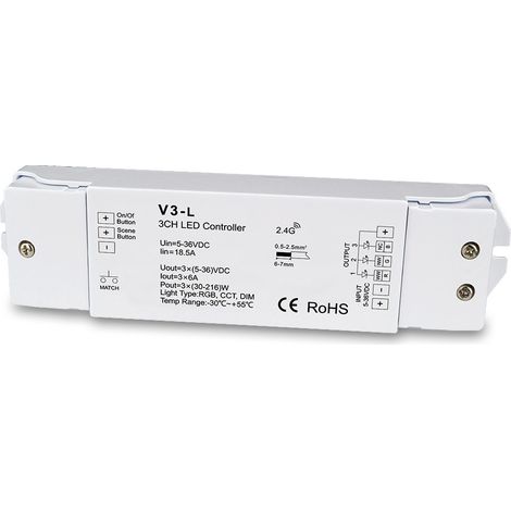 Constant voltage DIM/CCT/RGB controller, monochrome controller, color temperature controller, RGB V3-L controller