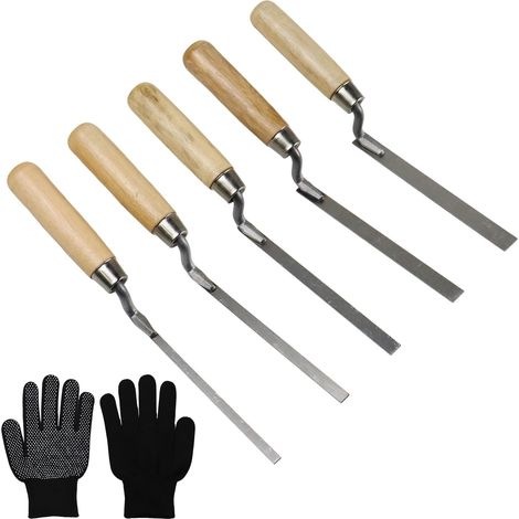 Lot de 5 truelles à Joints en Acier Inoxydable, Largeur 6 8 10 12 14 mm (1/5)