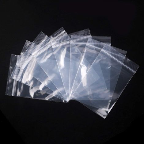 1.5" x 2.5" // 100 Pcs Zip Seal Bags Clear Plastic Zip Lock Food & Freezer Grip Self Seal (1/5)