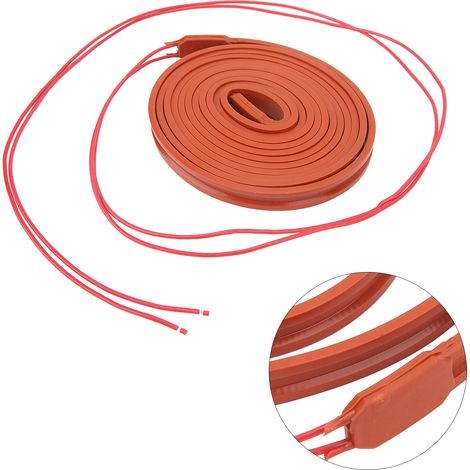 Ruban chauffant 15 x 3000 mm, 120 W, pour compresseurs de climatisation, ruban chauffant en silicone flexible et étanche avec câble de traçage de température autorégulé, 24 V CC (1/5)