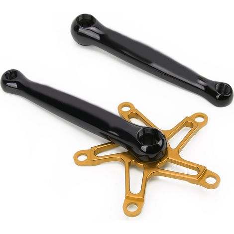 Pédalier à trous carrés Bolany pour vélo pliant, pignon BCD 130, plateau mono-disque, pièces détachées pour vélo, couleur or (1/5)