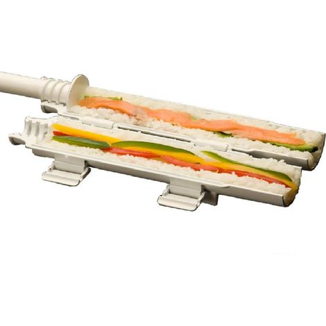 Kit pour la fabrication de sushis - Rouleaux de sushis parfaits avec le rouleau tout-en-un - Expérimentez avec votre bazooka à sushis - Comprend des instructions pour le rouleau à sushis et des recett