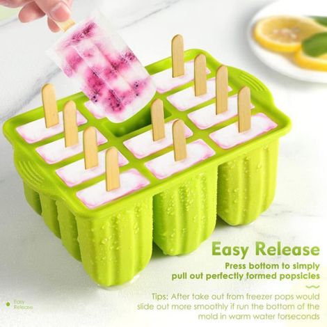 Moule Glace Silicone,Moule à Glace en Silicone Sans BPA,Moule Esquimaux,Moule a Glace Silicone Batonnet,Moules Glaces (1/5)