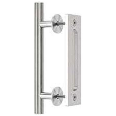 Poignée de porte de grange , XU, Poignée de porte coulissante, Poignée de porte, Poignée de porte coulissante, Argent - (1/4)